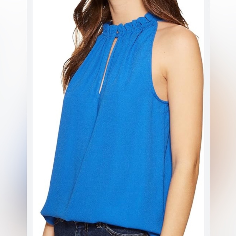 J. Crew Blue High Neckline Tank Top